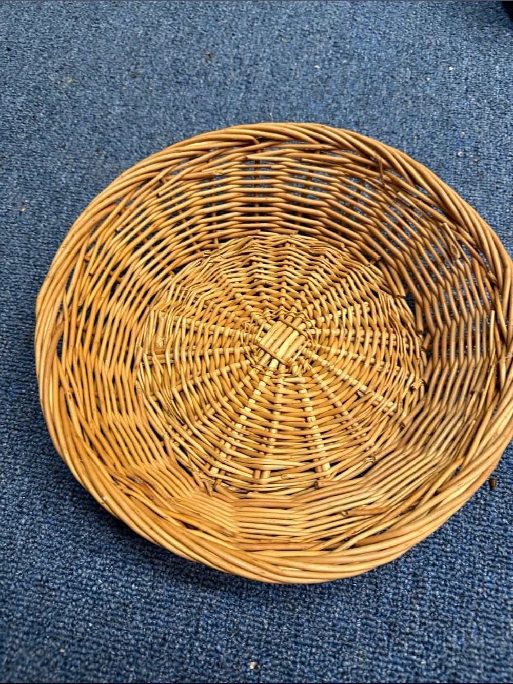 Woven Natural Rattan Round Basket - Brown